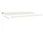 Manual retractable awning with cream poles 5x3.5 m by vidaXL, Awnings - Ref: Foro24-3070057, Price: 497,35 €, Discount: %
