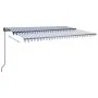 Automatic retractable awning with blue and white poles 3x2.5 m by vidaXL, Awnings - Ref: Foro24-3070106, Price: 409,63 €, Dis...