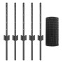 Set de Valla Euro de Set de 2 Gris Acero recubierto de PVC by , fence posts - Ref: Foro24-3336054, Price: 38,85 €, Discount: %