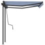 Automatic retractable awning with blue and white poles 3x2.5 m by vidaXL, Awnings - Ref: Foro24-3070106, Price: 432,94 €, Dis...