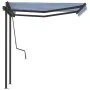 Automatic retractable awning with blue and white poles 3x2.5 m by vidaXL, Awnings - Ref: Foro24-3070106, Price: 409,63 €, Dis...