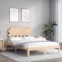 Bed frame with solid wood headboard 120x200 cm by vidaXL, Beds and slatted bases - Ref: Foro24-3193721, Price: 116,93 €, Disc...