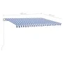 Toldo retráctil automático con postes azul y blanco 4x3 m de vidaXL, Toldos - Ref: Foro24-3069946, Precio: 728,00 €, Descuent...