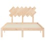 Bed frame with solid wood headboard 120x200 cm by vidaXL, Beds and slatted bases - Ref: Foro24-3193721, Price: 116,93 €, Disc...