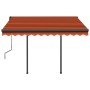 Automatic retractable awning with orange and brown poles 3x2.5 m by vidaXL, Awnings - Ref: Foro24-3070110, Price: 434,23 €, D...