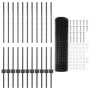 Set de Cercas de Jardín Set de 2 Gris Acero Recubierto en Polvo by , fence posts - Ref: Foro24-3336117, Price: 116,51 €, Disc...