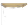 Retractable manual awning with yellow and white poles, 6x3.5 m. by vidaXL, Awnings - Ref: Foro24-3070078, Price: 682,97 €, Di...