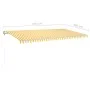 Retractable manual awning with yellow and white poles, 6x3.5 m. by vidaXL, Awnings - Ref: Foro24-3070078, Price: 683,57 €, Di...