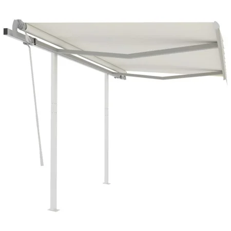 Manual retractable awning with cream poles 3x2.5 m by vidaXL, Awnings - Ref: Foro24-3069897, Price: 308,67 €, Discount: %