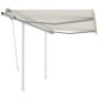 Toldo manual retráctil con postes color crema 3x2,5 m de vidaXL, Toldos - Ref: Foro24-3069897, Precio: 311,89 €, Descuento: %