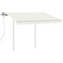 Toldo manual retráctil con postes color crema 3x2,5 m de vidaXL, Toldos - Ref: Foro24-3069897, Precio: 311,89 €, Descuento: %