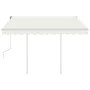 Manual retractable awning with cream poles 3x2.5 m by vidaXL, Awnings - Ref: Foro24-3069897, Price: 308,67 €, Discount: %