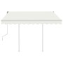Toldo manual retráctil con postes color crema 3x2,5 m de vidaXL, Toldos - Ref: Foro24-3069897, Precio: 311,89 €, Descuento: %