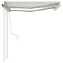 Toldo manual retráctil con postes color crema 3x2,5 m de vidaXL, Toldos - Ref: Foro24-3069897, Precio: 311,89 €, Descuento: %