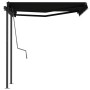 Einziehbare manuelle Markise mit anthrazitgrauem Gestänge 3x2,5 m von vidaXL, Markisen - Ref: Foro24-3070099, Preis: 352,70 €...