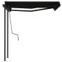 Retractable manual awning with anthracite gray posts 3x2.5 m by vidaXL, Awnings - Ref: Foro24-3070099, Price: 301,83 €, Disco...