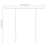 Manual retractable awning with cream poles 3x2.5 m by vidaXL, Awnings - Ref: Foro24-3069897, Price: 308,67 €, Discount: %