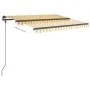 Toldo automático retráctil con postes amarillo y blanco 3x2,5 m by vidaXL, Awnings - Ref: Foro24-3070108, Price: 409,14 €, Di...