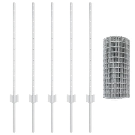 Juego de Rollos de Cerca de Jardín Set de 2 Acero galvanizado de , Postes de cerca - Ref: Foro24-3336178, Precio: 55,97 €, De...
