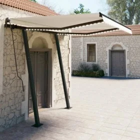 Manual retractable awning with cream LED 3x2.5 m by vidaXL, Awnings - Ref: Foro24-3070102, Price: 367,39 €, Discount: %