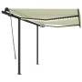 Manuell einziehbare Markise mit cremefarbener LED 3x2,5 m von vidaXL, Markisen - Ref: Foro24-3070102, Preis: 367,39 €, Rabatt: %