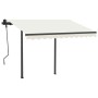 Manual retractable awning with cream LED 3x2.5 m by vidaXL, Awnings - Ref: Foro24-3070102, Price: 360,75 €, Discount: %