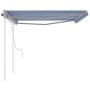 Manual retractable awning with blue and white poles 4x3 m by vidaXL, Awnings - Ref: Foro24-3069936, Price: 539,31 €, Discount: %