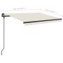 Manuell einziehbare Markise mit cremefarbener LED 3x2,5 m von vidaXL, Markisen - Ref: Foro24-3070102, Preis: 367,08 €, Rabatt: %