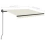 Manuell einziehbare Markise mit cremefarbener LED 3x2,5 m von vidaXL, Markisen - Ref: Foro24-3070102, Preis: 367,39 €, Rabatt: %
