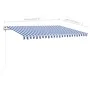 Manual retractable awning with blue and white poles 4x3 m by vidaXL, Awnings - Ref: Foro24-3069936, Price: 570,31 €, Discount: %