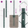 Juego de Vallas de Jardín Set de 2 Verde Metal 25x1.5 m von , Zaunpfosten - Ref: Foro24-3336255, Preis: 227,67 €, Rabatt: %