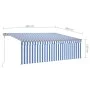 Automatic awning LED blind wind sensor blue white 4x3m by vidaXL, Awnings - Ref: Foro24-3069431, Price: 619,08 €, Discount: %