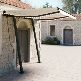 Retractable manual awning with cream color and LED lights, 3.5x2.5 m. by vidaXL, Awnings - Ref: Foro24-3070122, Price: 507,10...