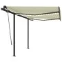 Retractable manual awning with cream color and LED lights, 3.5x2.5 m. by vidaXL, Awnings - Ref: Foro24-3070122, Price: 507,10...