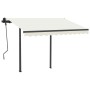 Toldo manual retráctil con LED color crema 3,5x2,5 m