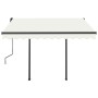 Retractable manual awning with cream color and LED lights, 3.5x2.5 m. by vidaXL, Awnings - Ref: Foro24-3070122, Price: 515,34...