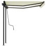 Retractable manual awning with cream color and LED lights, 3.5x2.5 m. by vidaXL, Awnings - Ref: Foro24-3070122, Price: 515,34...