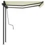 Retractable manual awning with cream color and LED lights, 3.5x2.5 m. by vidaXL, Awnings - Ref: Foro24-3070122, Price: 507,10...