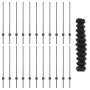 Juego de Cerca de Jardín Juego de 2 Gris Acero Galvanizado by , fence posts - Ref: Foro24-3336280, Price: 177,74 €, Discount: %