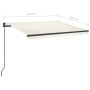 Retractable manual awning with cream color and LED lights, 3.5x2.5 m. by vidaXL, Awnings - Ref: Foro24-3070122, Price: 515,34...
