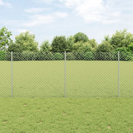 Cerca de Malla con 20 U Postes Plateados 1x10 m Acero de , Postes de cerca - Ref: Foro24-3336288, Precio: 94,38 €, Descuento: %