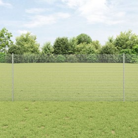 Valla de Alambre Soldado con 22 Postes en U Plateados 1x25 m de Acero by , fence posts - Ref: Foro24-3336361, Price: 109,67 €...