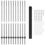Valla de Alambre Soldado con 22 Postes en Gris 1.4x25 m de Acero by , fence posts - Ref: Foro24-3336607, Price: 133,44 €, Dis...