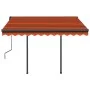 Manuell einziehbare Markise mit orangen und braunen Stangen 3x2,5 m von vidaXL, Markisen - Ref: Foro24-3070100, Preis: 302,34...