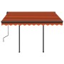 Toldo manual retráctil con postes naranja y marrón 3x2,5 m de vidaXL, Toldos - Ref: Foro24-3070100, Precio: 347,69 €, Descuen...