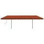 Retractable manual awning with orange and brown posts, 3.5x2.5 m. by vidaXL, Awnings - Ref: Foro24-3070120, Price: 338,36 €, ...