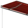 Retractable manual awning with orange and brown posts, 3.5x2.5 m. by vidaXL, Awnings - Ref: Foro24-3070120, Price: 338,36 €, ...