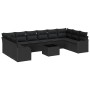 Conjunto de sofá de jardín con cojín 11 pcs Negro Poliratán