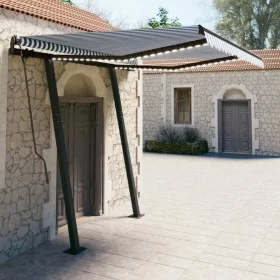 Toldo manual retráctil con LED azul y blanco 3,5x2,5 m de vidaXL, Toldos - Ref: Foro24-3070121, Precio: 510,33 €, Descuento: %