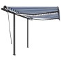 Manual retractable awning with blue and white LED 3.5x2.5 m by vidaXL, Awnings - Ref: Foro24-3070121, Price: 484,96 €, Discou...